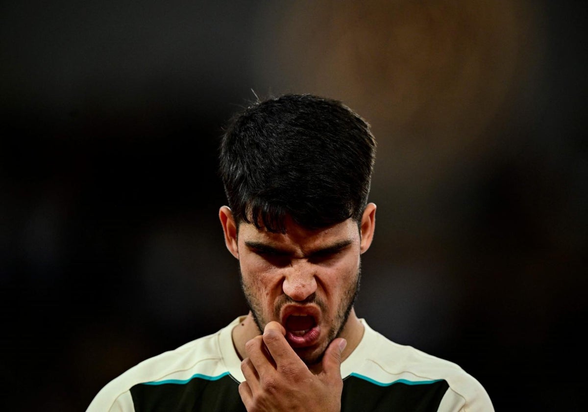 Carlos Alcaraz, durante el partido ante Musetti