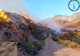 El incendio de Huércal de Almería obliga a desalojar a una veintena de personas de manera preventiva